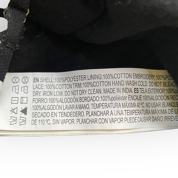 Forever 21 Floral Embroidered Bralette Black Crop Top (L) - Picture 12 of 15